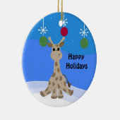 Koel Giraffe Prettige feestdagen Keramisch Ornament (Rechts)