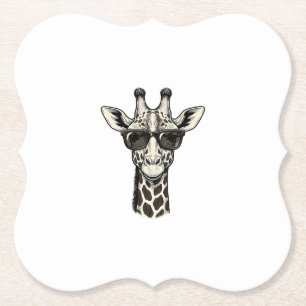 Koel Giraffe Zonnebril Vintage Graveer Shirt_1 Kartonnen Onderzetters