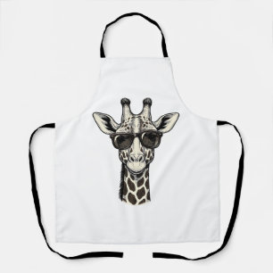 Koel Giraffe Zonnebril Vintage Graveer Shirt_1 Schort