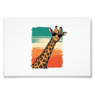 Koel Giraffe Zonnebril Vintage Sunset T-shirt_1 Foto Afdruk