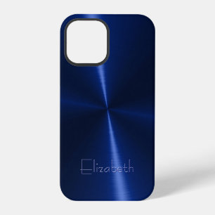 Koel glanzend radiaal staalmetaal iPhone 12 pro hoesje