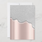 Koel glinsterende druppels, Eiffeltoren Quinceañer Kaart (Achterkant)