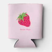 Koel glitter aardbei roze blikjeskoeler (Voorkant)