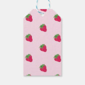 Koel Glitter Aardbei Roze Cadeaulabel (Achterkant)