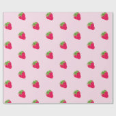 Koel Glitter Aardbei Roze Cadeaupapier (Vlak)