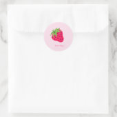 Koel Glitter Aardbei Roze Ronde Sticker (Tas)