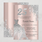 Koel Glitter Drips, Eiffeltower Dress 25th Kaart (Voorkant / Achterkant)