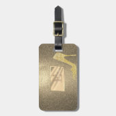Koel glitter, hoge hiel, monogram-gepersonaliseerd bagagelabel (Voorkant verticaal)