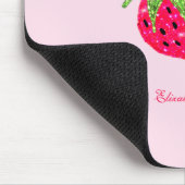 Koel Glitter Roze Aardbei Muismat (Hoek)