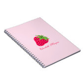 Koel Glitter Roze Aardbei Notitieboek (Rechterzijde)