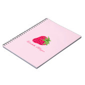 Koel Glitter Roze Aardbei Notitieboek (Linkerzijde)