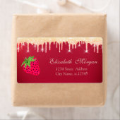 Koel Glitter-schijven aardbeienrood Etiket (Insitu)