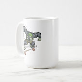 Koel Gorilla Skateboarder Vector Kunst Koffiemok (Voorkant links)