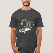 Koel Gorilla Skateboarder Vector Kunst T-shirt (Voorkant)