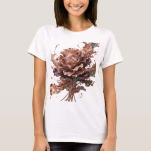 Koel Goud CHOCOLADE ROOS Draagbare Kunst T-shirt