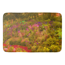 Koel gouden panoramisch tuin bloemen uitzicht badmat
