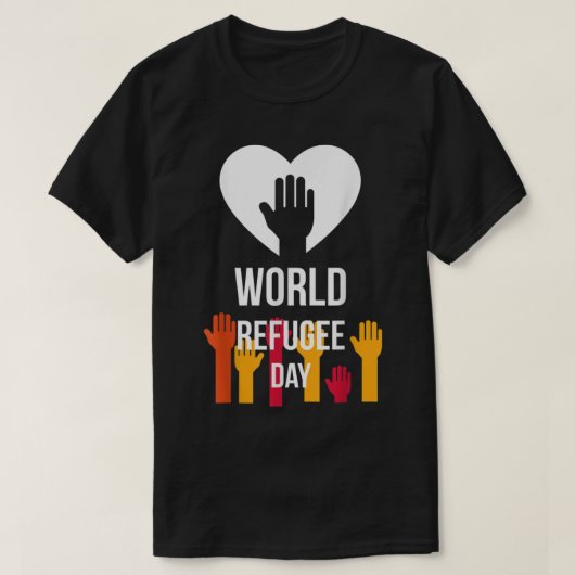 Koel Grafisch Wereldvluchtelingendag T-shirt (Design voorkant)