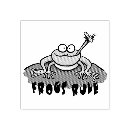 Koel, grappig kikker, cartoon, rubberstempel (Afrduk)