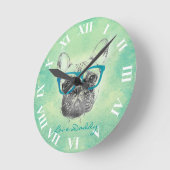 Koel grappig trendy vintage Frans buldogpuppy Ronde Klok (Hoek)