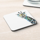 Koel grappige trendy giraffe met bril, oortelefoon drankjes onderzetter (Linkerzijde)