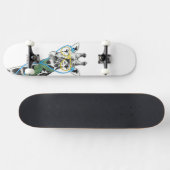 Koel grappige trendy giraffe met bril, oortelefoon skateboard (Horizontaal)