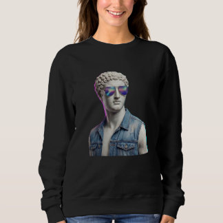 Koel Grieks standbeeld met zonnebril & denim vest  Trui