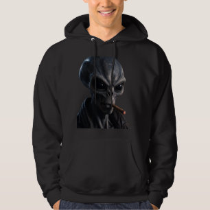 Koel Grijs Alien die sigaar rookt - Stoute Jongen Hoodie