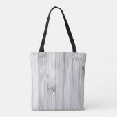 Koel grijs bamboe houten print Monogram Tote Bag (Achterkant)