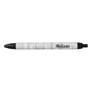 Koel grijs bamboe houten print Monogram Zwarte Inkt Pen