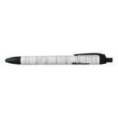 Koel grijs bamboe houten print Monogram Zwarte Inkt Pen (Bovenkant)