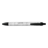 Koel grijs bamboe houten print Monogram Zwarte Inkt Pen (Achterkant)