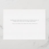 Koel grijs en zilver eenvoudig geruit frame folie feestdagenkaart (Achterkant)