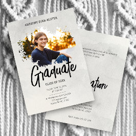 Koel Grijs Moderne Grunge Kwaststreek Afstuderen Kaart