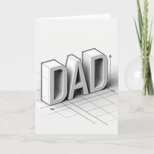 Koel grijze papa vadersdag kaart (Voorkant)