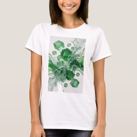 Koel groen ABSTRACTE KUNST Design T-shirt (Voorkant)