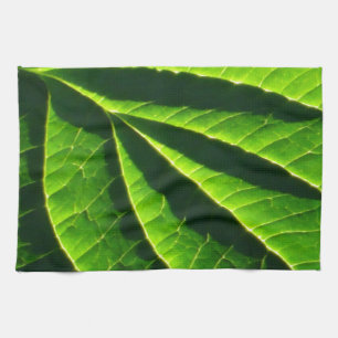 Koel groen blad theedoek