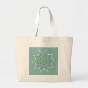 Koel groen bloempatroon grote tote bag