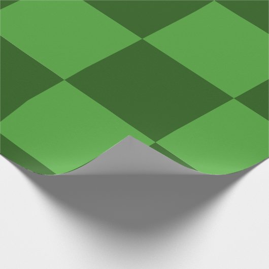 Koel groen geruit patroon cadeaupapier (Hoek)