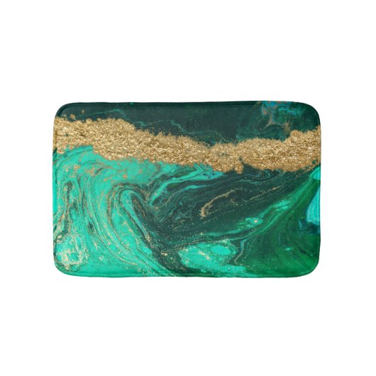 Koel Groen Goud Marmer, Graniet, Steen Textuur Badmat (Voorkant)