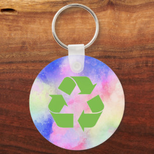 Koel Groen Recyclen Logo Hergebruik en hergebrui Sleutelhanger