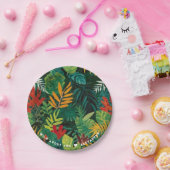 Koel groen tropisch groen blad Oerwoud verf Papieren Bordje (Feest)