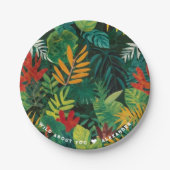 Koel groen tropisch groen blad Oerwoud verf Papieren Bordje (Voorkant)