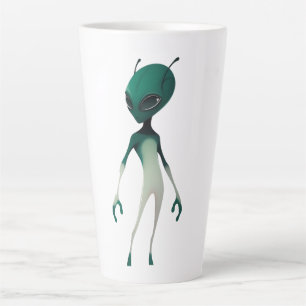 Koel groene buitenaardse illustratie - moderne sci latte mok