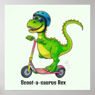 Koel Groene Dinosaurus Poster