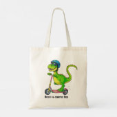 Koel Groene Dinosaurus Tote Bag (Achterkant)