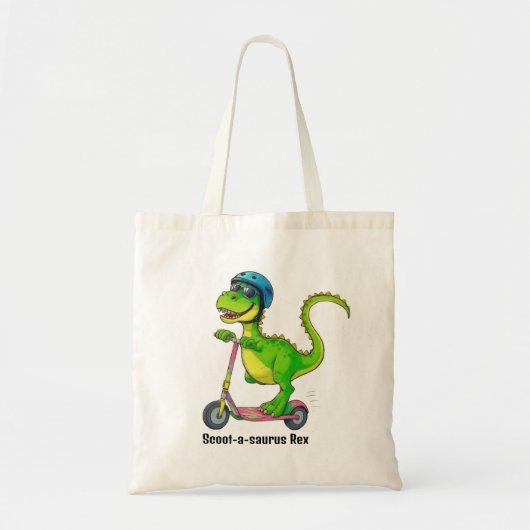 Koel Groene Dinosaurus Tote Bag (Voorkant)