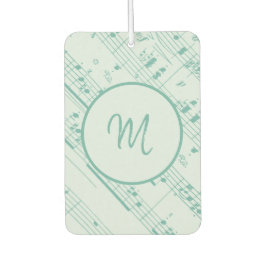 Koel groene en Paarse vel muziek met monogram Luchtverfrisser
