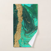 Koel groene goud marmer steen bad handdoek (Handdoek)