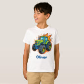 Koel groene landbouwtrekker t-shirt (Voorkant volledig)
