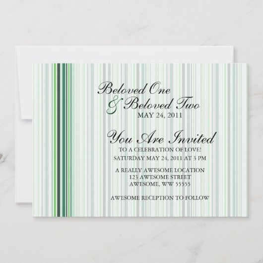 Koel groene strepen kaart (Voorkant)